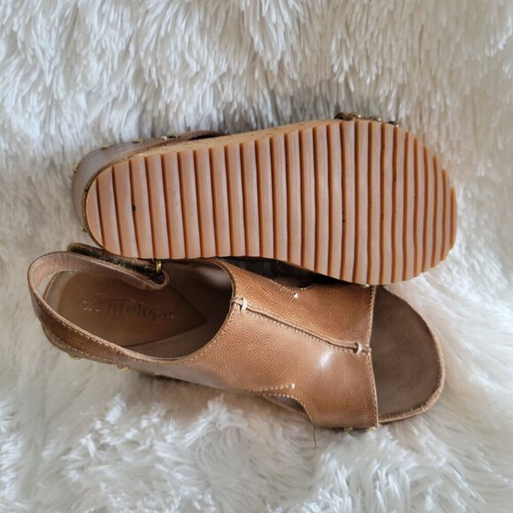 Antelope Brown Leather Wedge Platform Cork Sandals -EU 36 - Picture 9 of 10